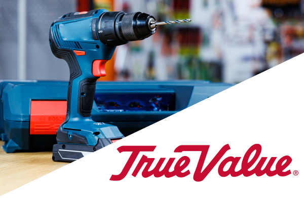 Dorn True Value - Oregon True Value graphic over a power drill